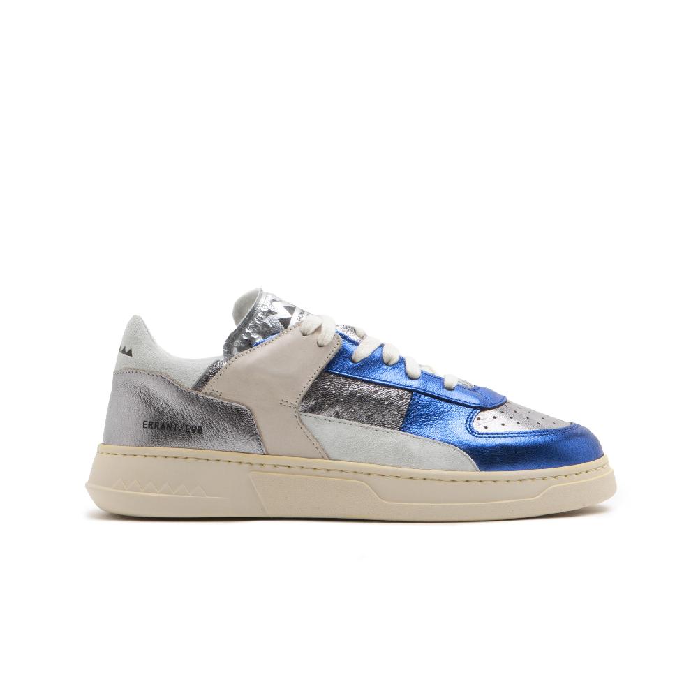 RUN OF Key sneakers in pelle colorata metallizzata e pelle scamosciata