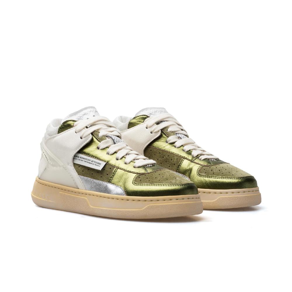 RUN OF Bessmer Mid sneakers mid in pelle di colori metallizzati Prezzo Ridotto