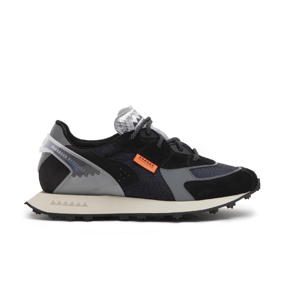 RUN OF sneakers Boston in suede e rete con talloncino in pelle