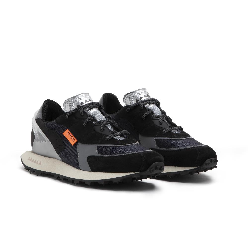 RUN OF sneakers Boston in suede e rete con talloncino in pelle Qualità