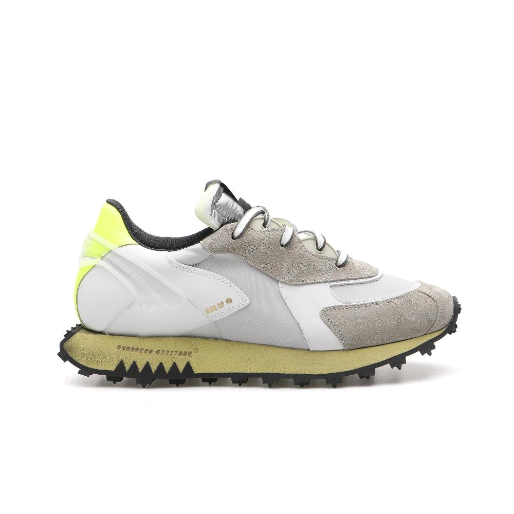 RUN OF Ambush sneakers in pelle e nylon con suola gialla