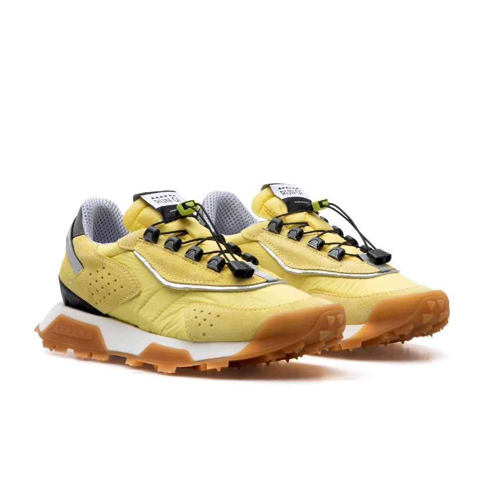 RUN OF Hill sneakers in pelle scamosciata e nylon giallo con sistema di allacciatura rapida Soddisfazione Garantita