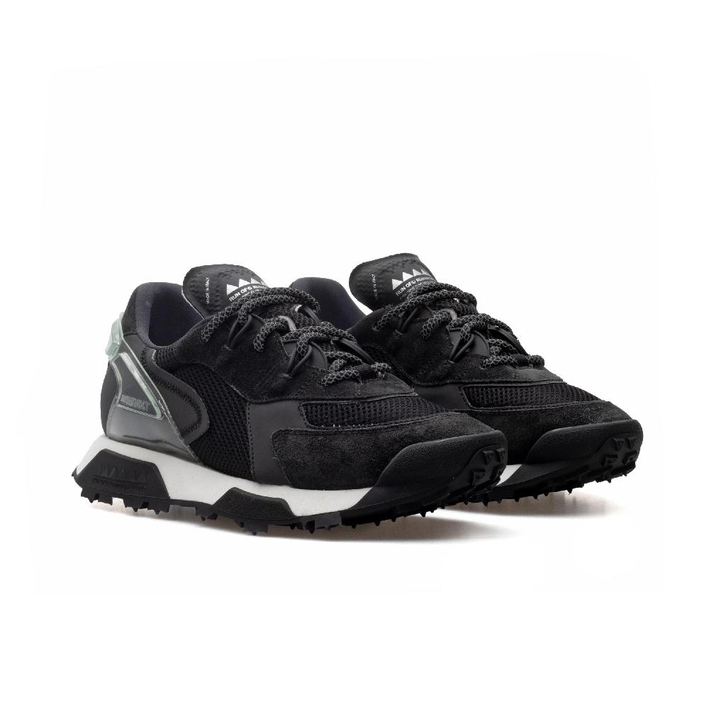 RUN OF R-Black sneakers in pelle scamosciata nera e mesh nero Acquista Ora
