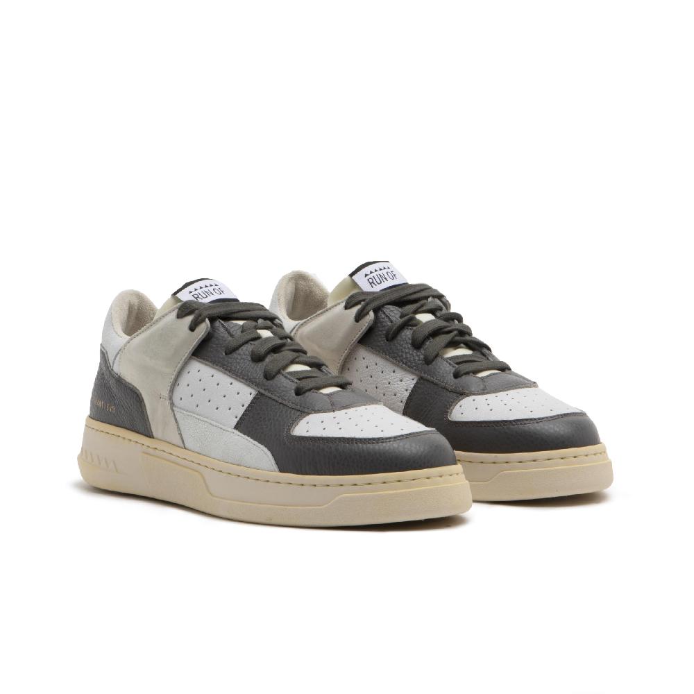 RUN OF Detroit/One sneakers | in pelle bianca e nera con talloncino bianco % Consegna Veloce