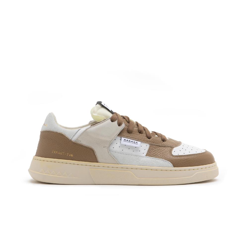 RUN OF Detroit/Two sneakers in pelle bianca e caramel Promozione Limitata