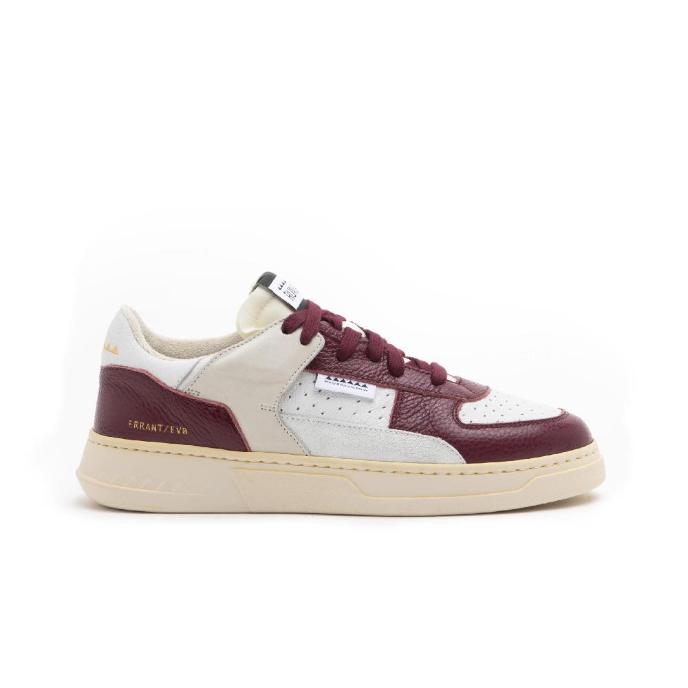 RUN OF Detroit/Three sneakers in pelle bordeaux e bianca | %