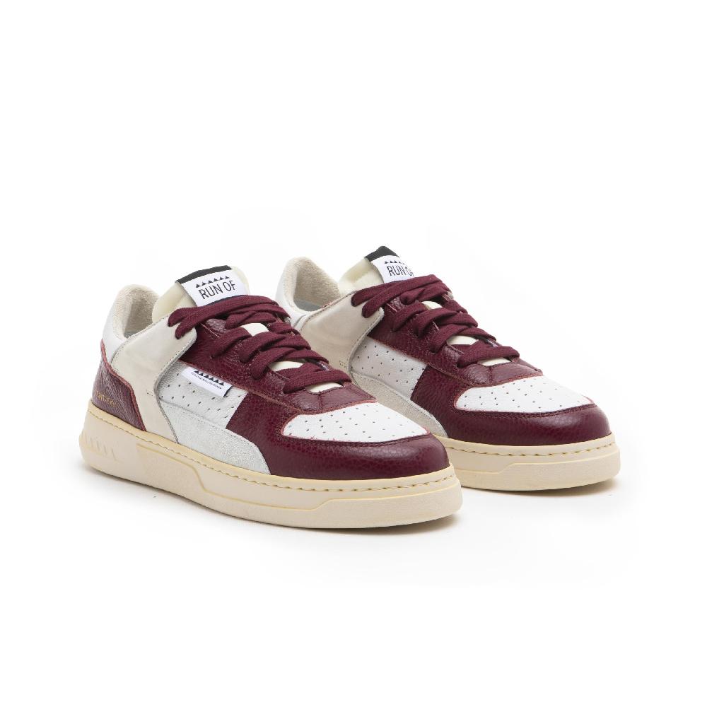 RUN OF Detroit/Three sneakers in pelle bordeaux e bianca | % Fino Al -60%