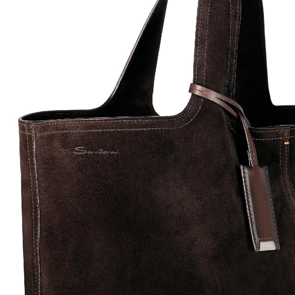 ﻿Santoni Borsa in suede testa di moro Italy