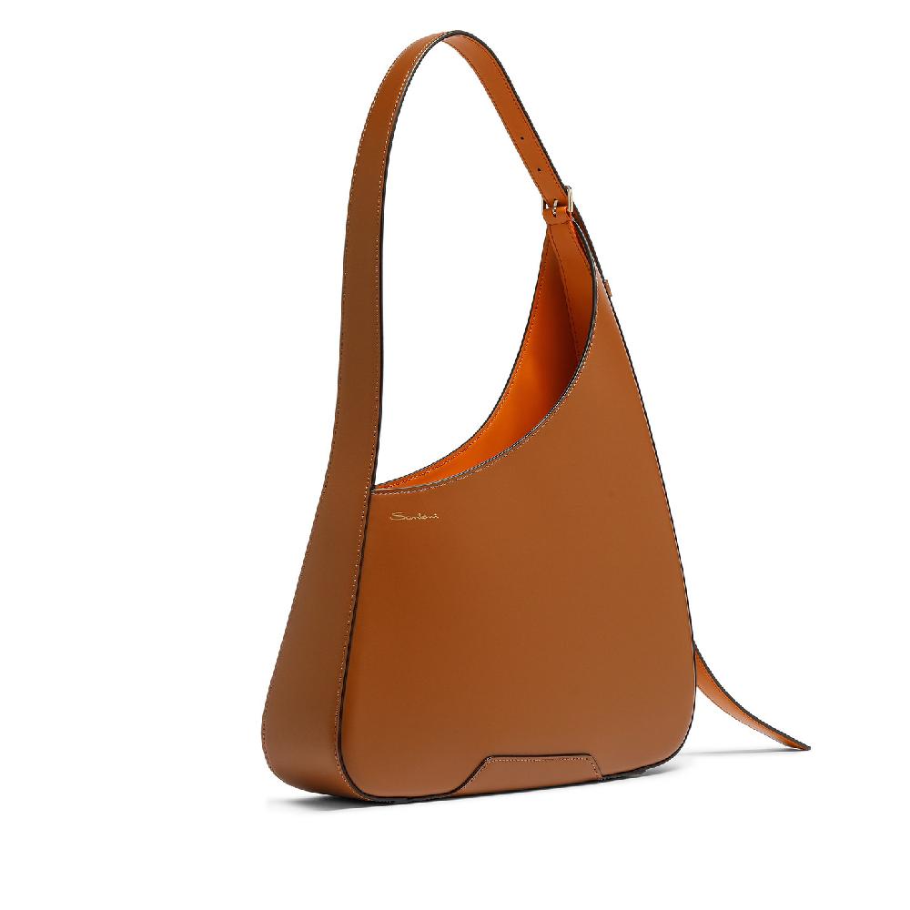 Santoni Borsa a spalla The Pluto Hobo in pelle marrone Offerte