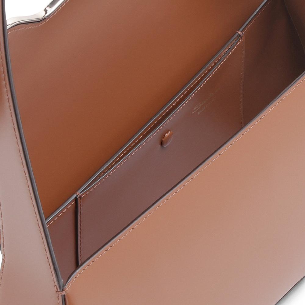 Santoni Borsa ThePluto in pelle marrone Vendita Economica
