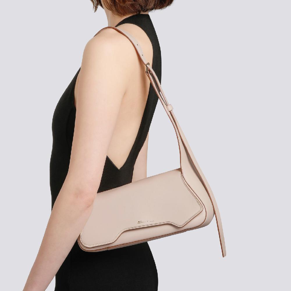Santoni Borsa ThePluto in pelle beige Negozio