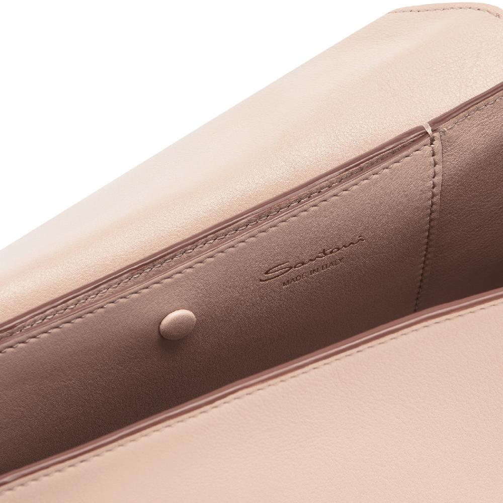 Santoni Borsa ThePluto in pelle beige Negozio