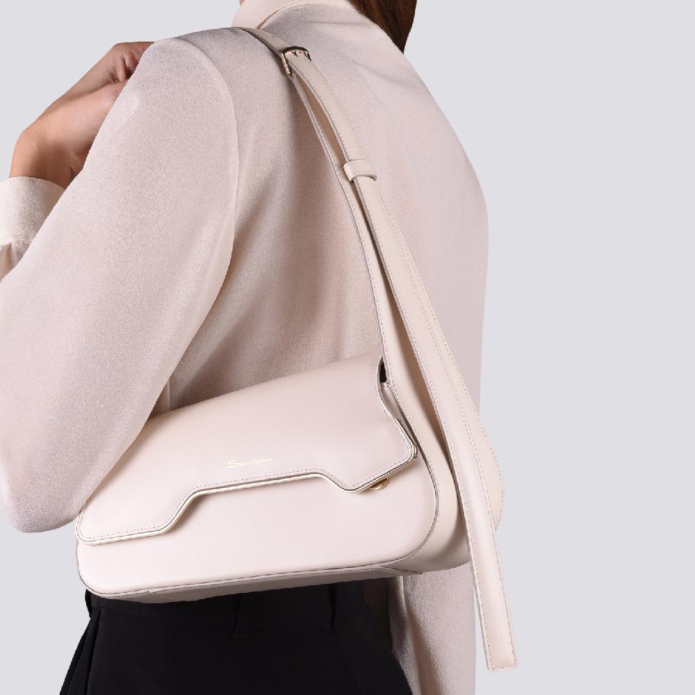 Santoni Borsa ThePluto in pelle bianca Nuova
