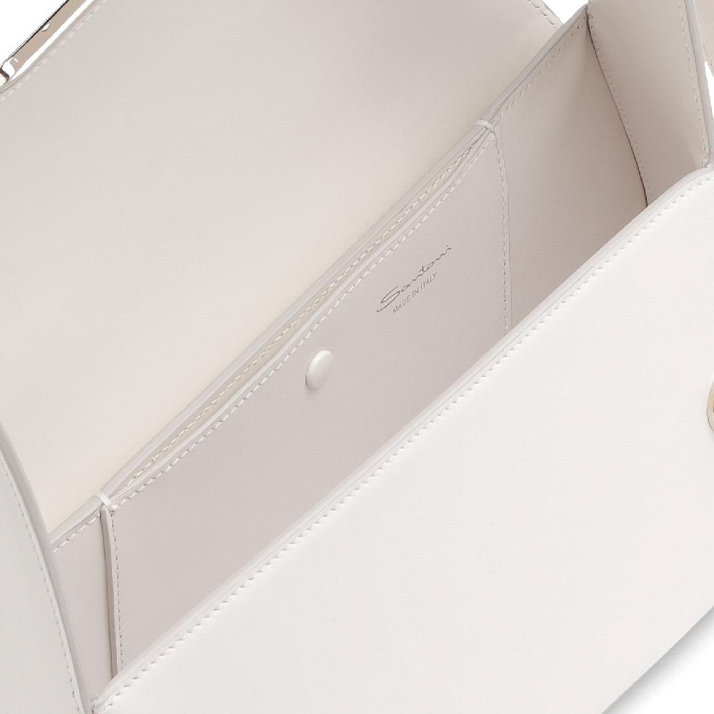 Santoni Borsa ThePluto in pelle bianca Nuova