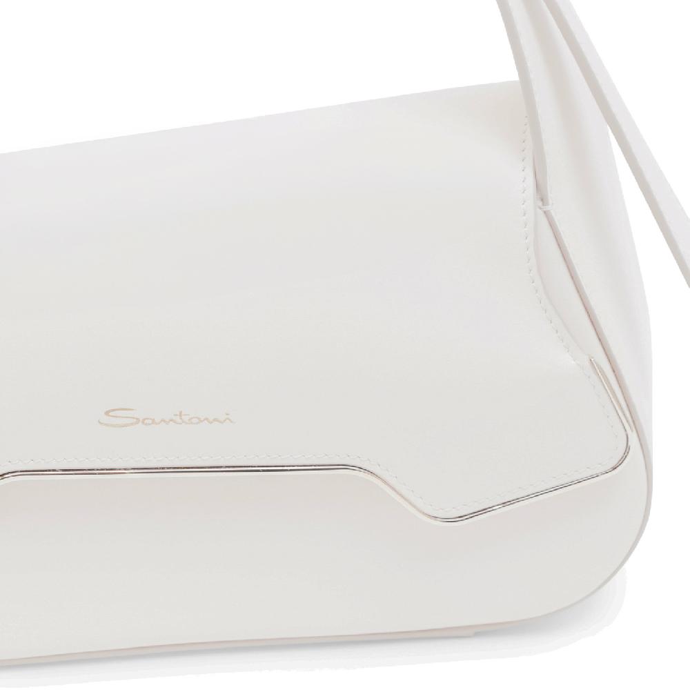 Santoni Borsa ThePluto in pelle bianca Nuova