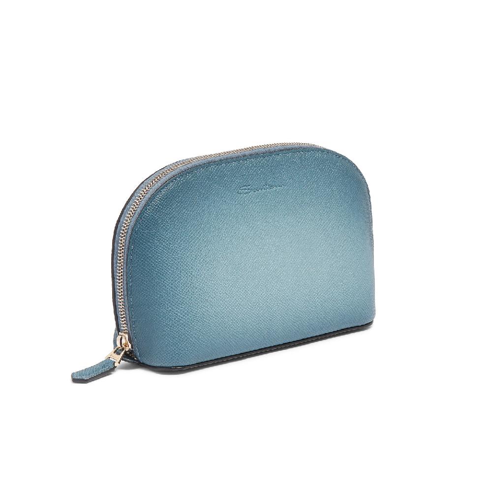 Santoni Pouch in Saffiano azzurro Moda