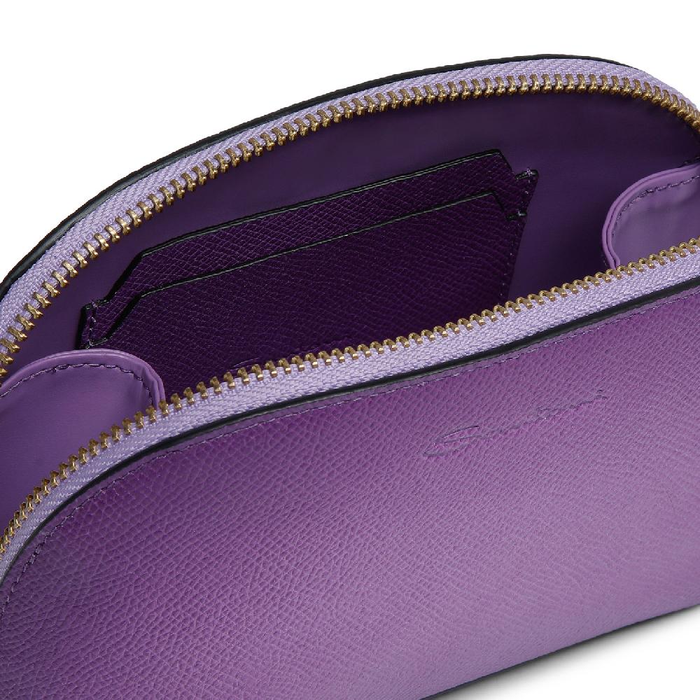 Santoni Pouch in Saffiano viola 2025
