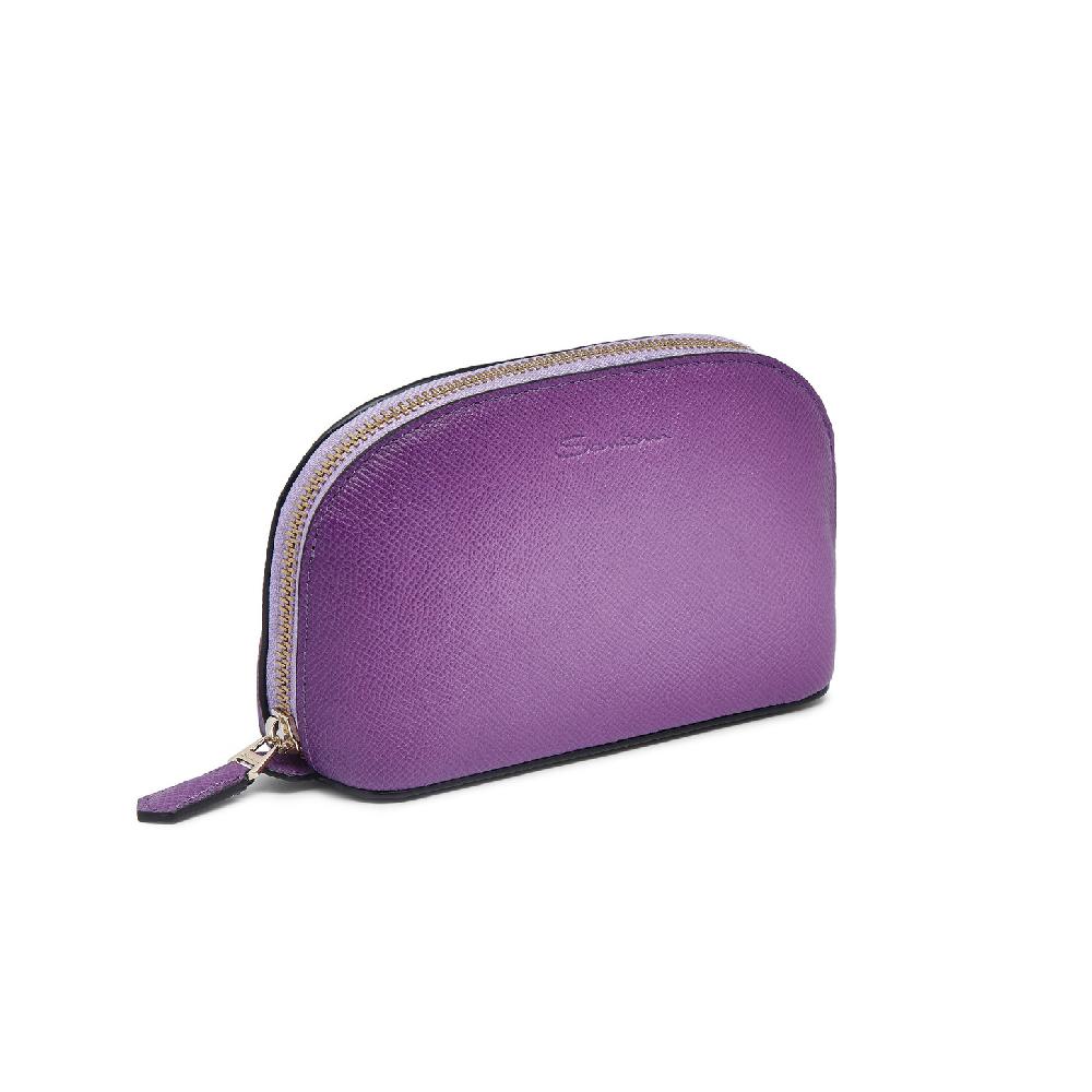 Santoni Pouch in Saffiano viola 2025