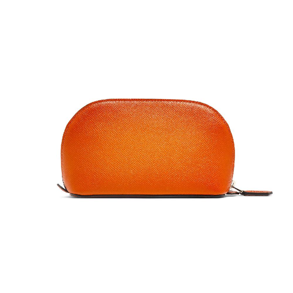 Santoni Pouch in Saffiano arancione Italy