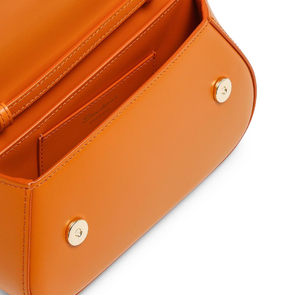Santoni Borsa ThePluto a tracolla in pelle arancione Nuovo