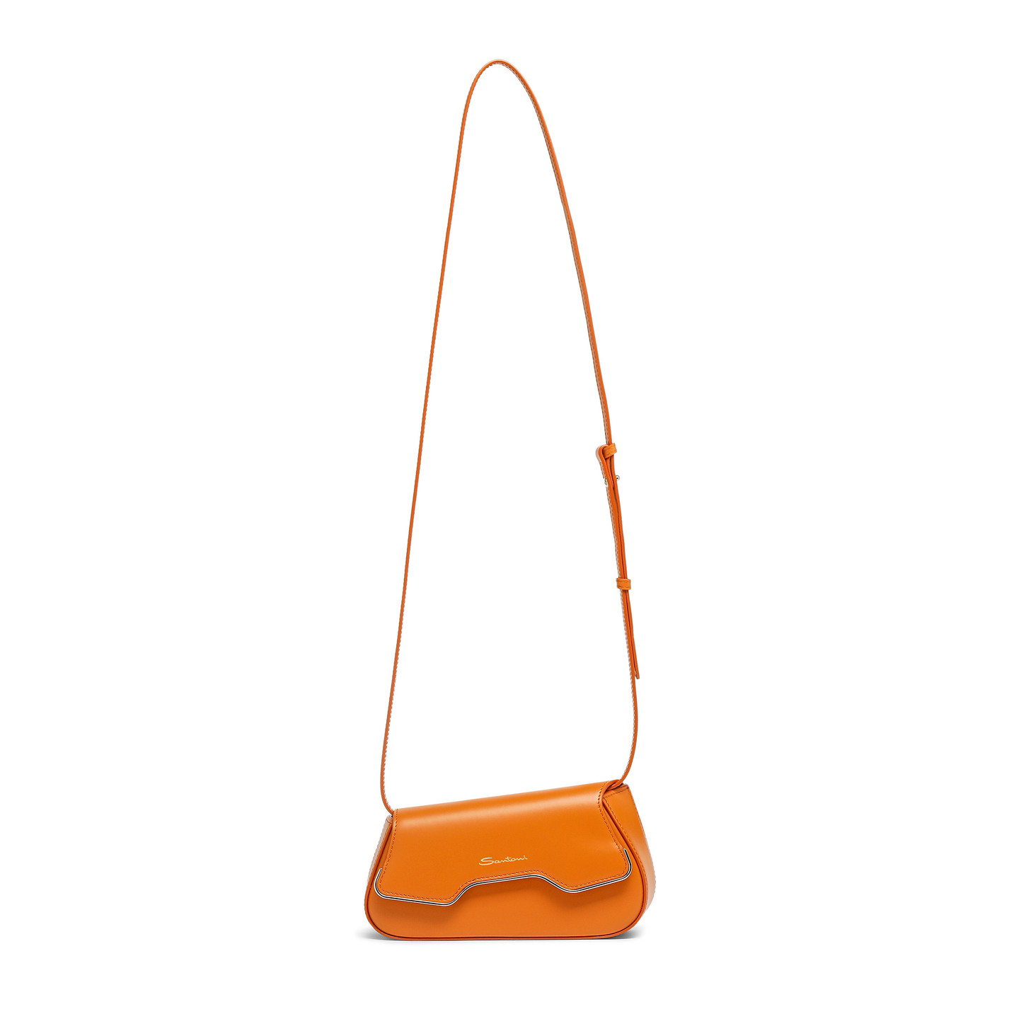 Santoni Borsa ThePluto a tracolla in pelle arancione Nuovo