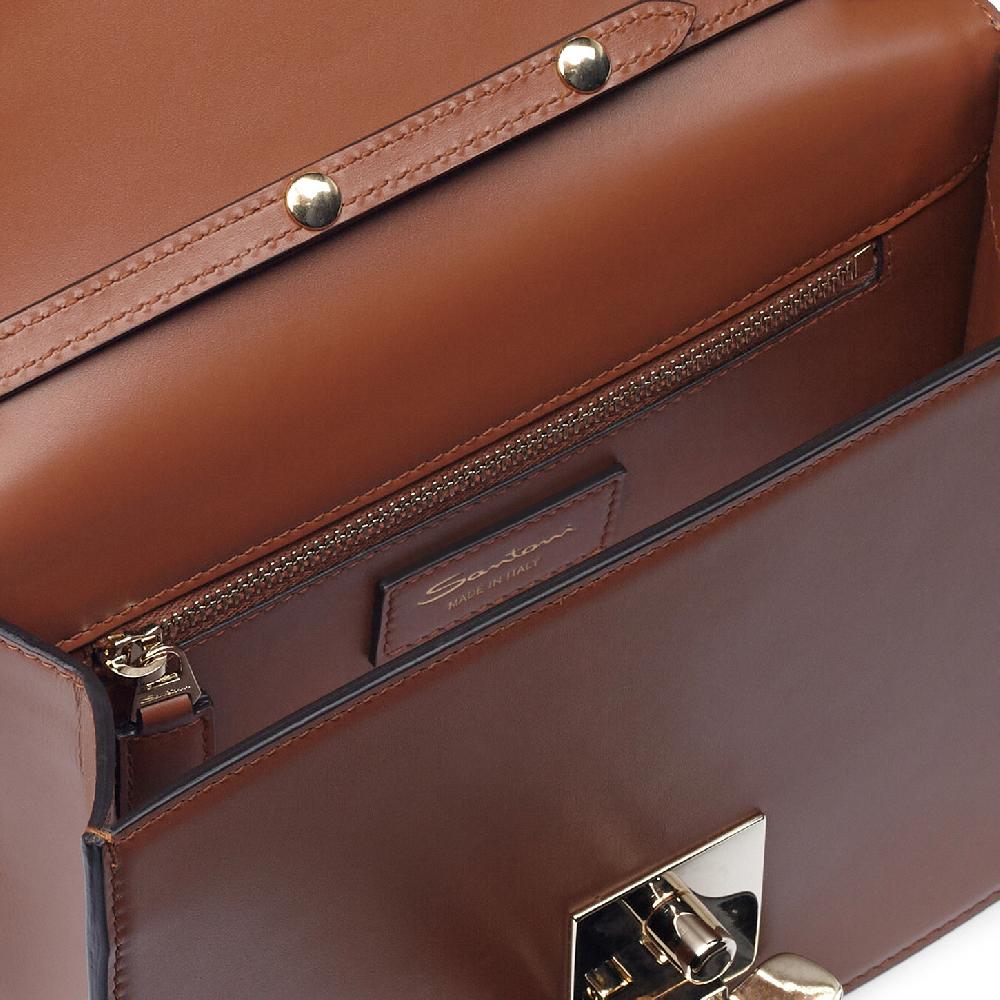 Santoni Borsa a tracolla in pelle marrone Pezzi Unici
