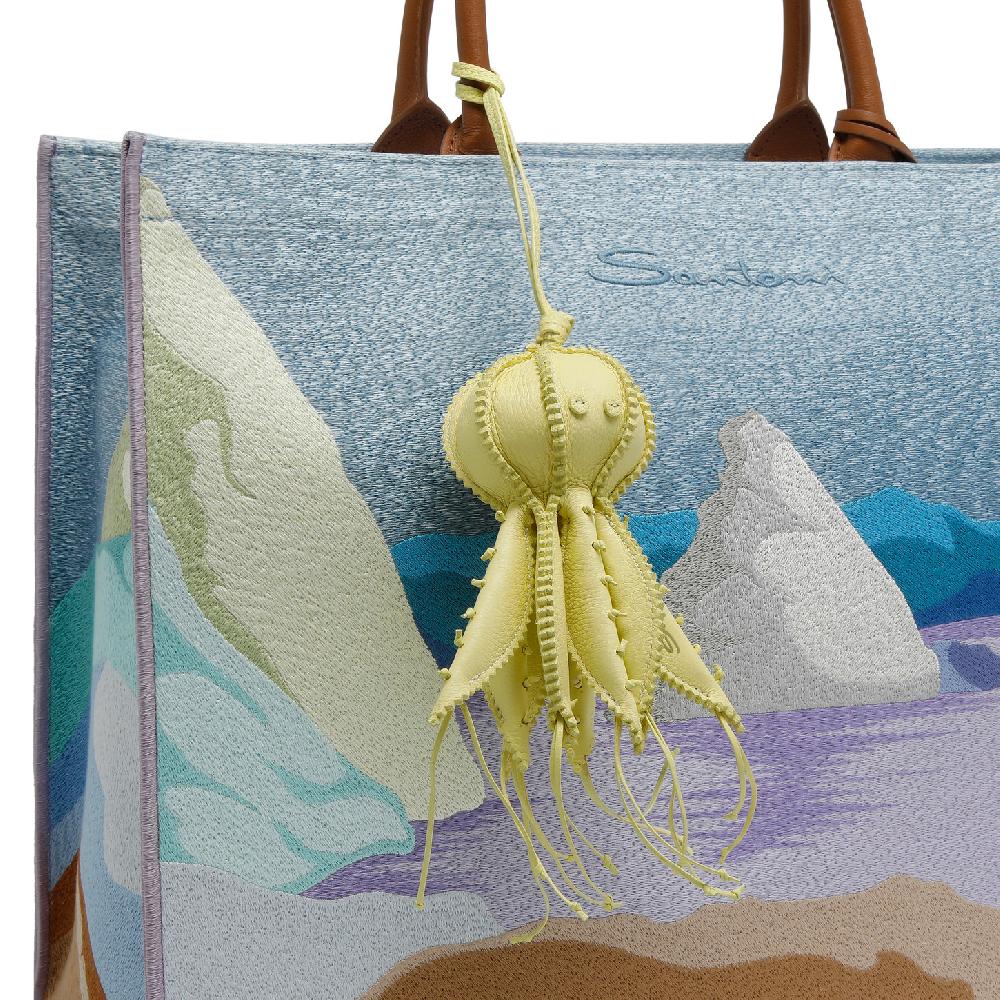 Santoni Charm polipo in pelle gialla Negozi Online