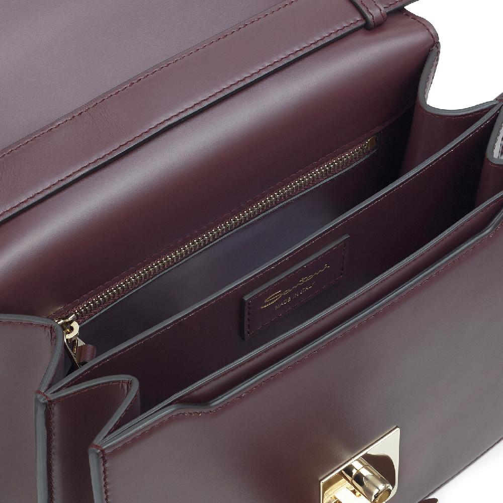 Santoni Borsa a tracolla in pelle bordeaux Fino Al -60%