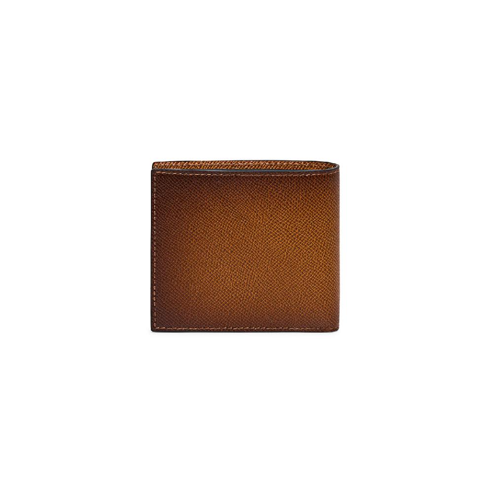 Santoni Portafoglio con porta monete in saffiano marrone Shopping Online