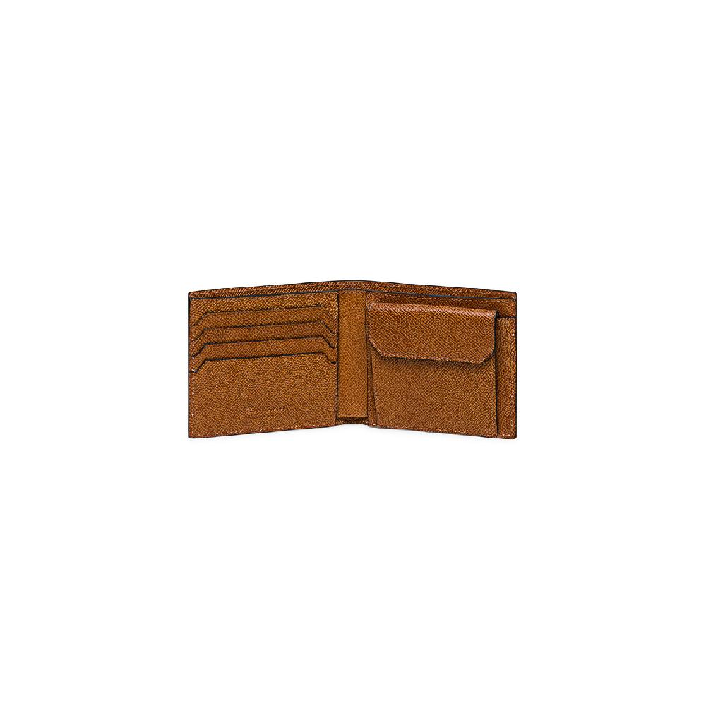 Santoni Portafoglio con porta monete in saffiano marrone Shopping Online