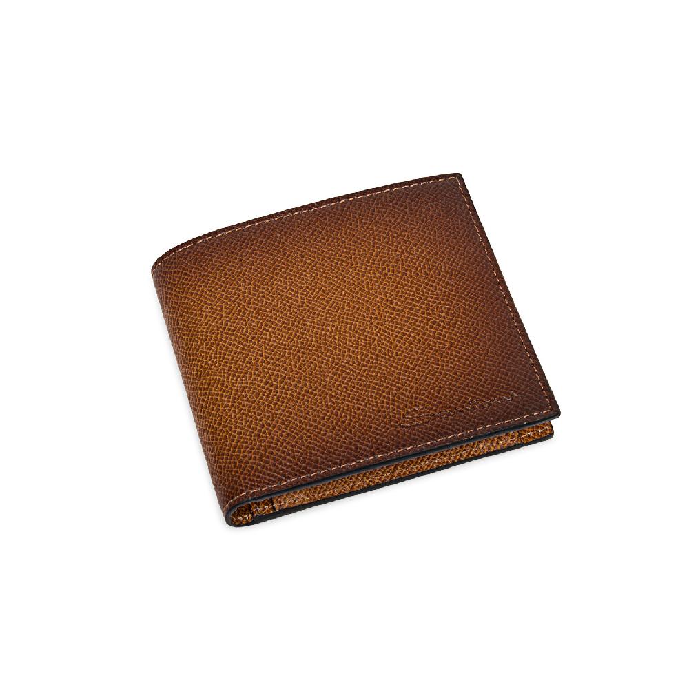 Santoni Portafoglio con porta monete in saffiano marrone Shopping Online