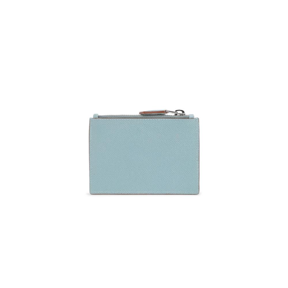 Santoni Porta monete in Saffiano azzurro Offerta