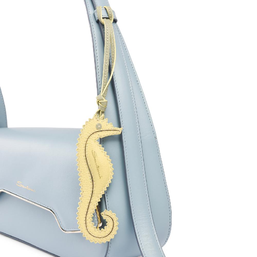 Santoni Charm cavalluccio marino in pelle gialla In Vendita