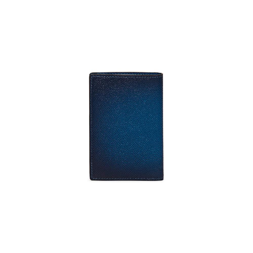 Santoni Portafoglio verticale in saffiano blu Hotsell