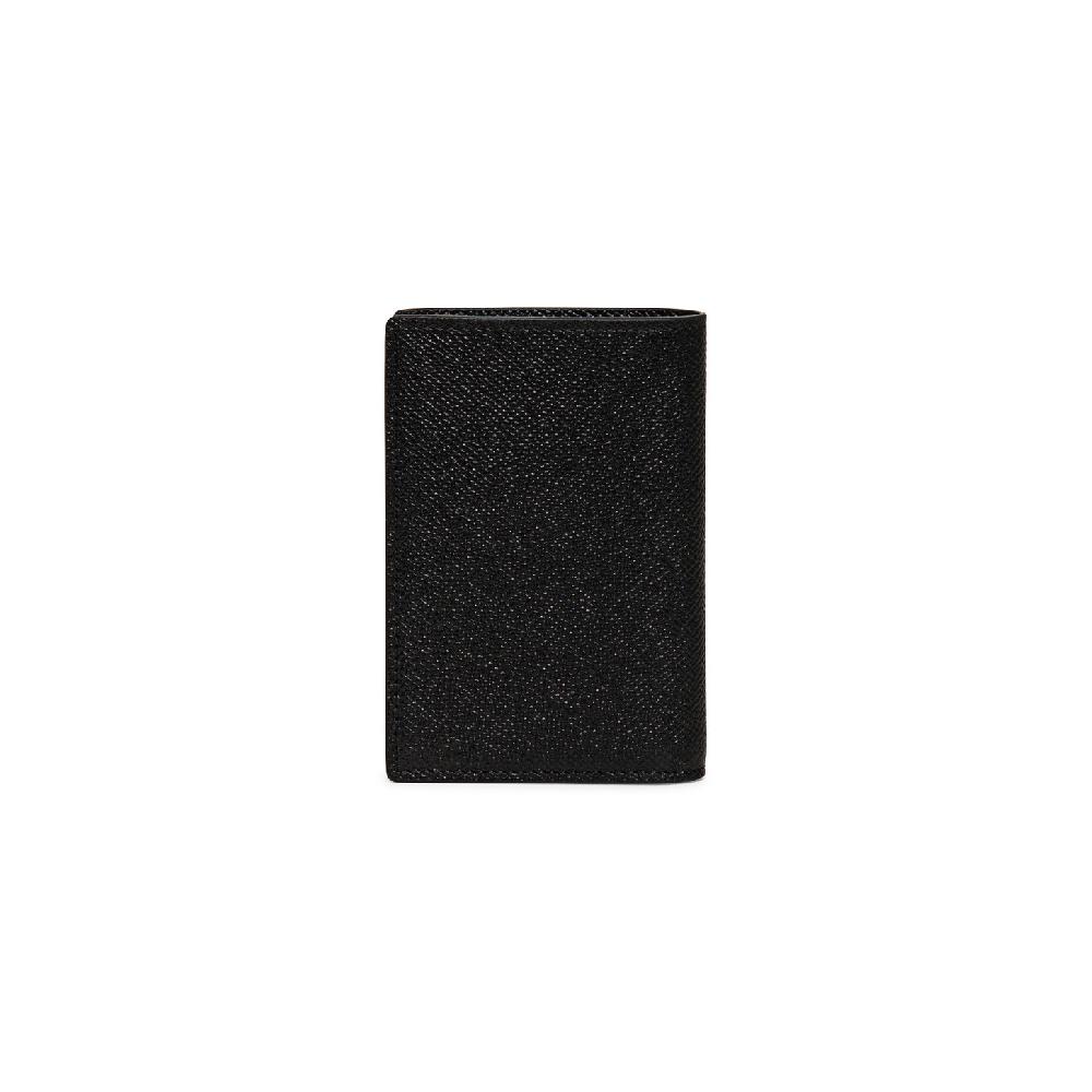Santoni Portafoglio verticale in saffiano nero Grande vendita