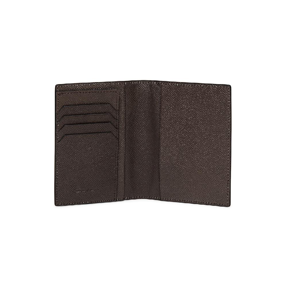 Santoni Custodia per passaporto in saffiano beige Vendita Economica