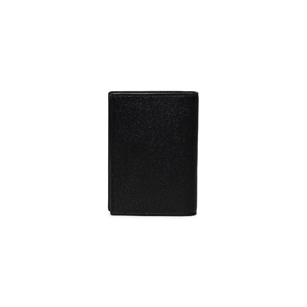 Santoni Custodia per passaporto in saffiano nero Saldi Di Fabbrica