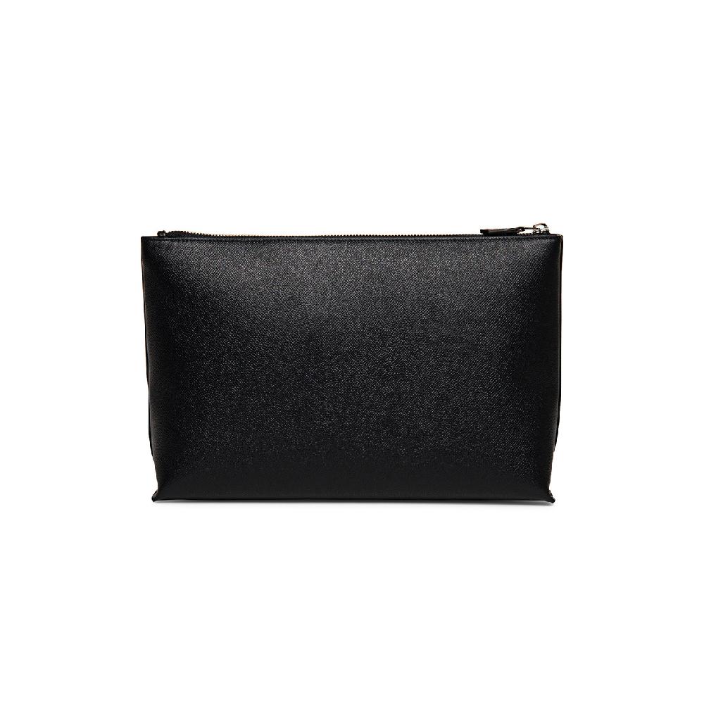 Santoni Pouch in saffiano nero Vendite Flash