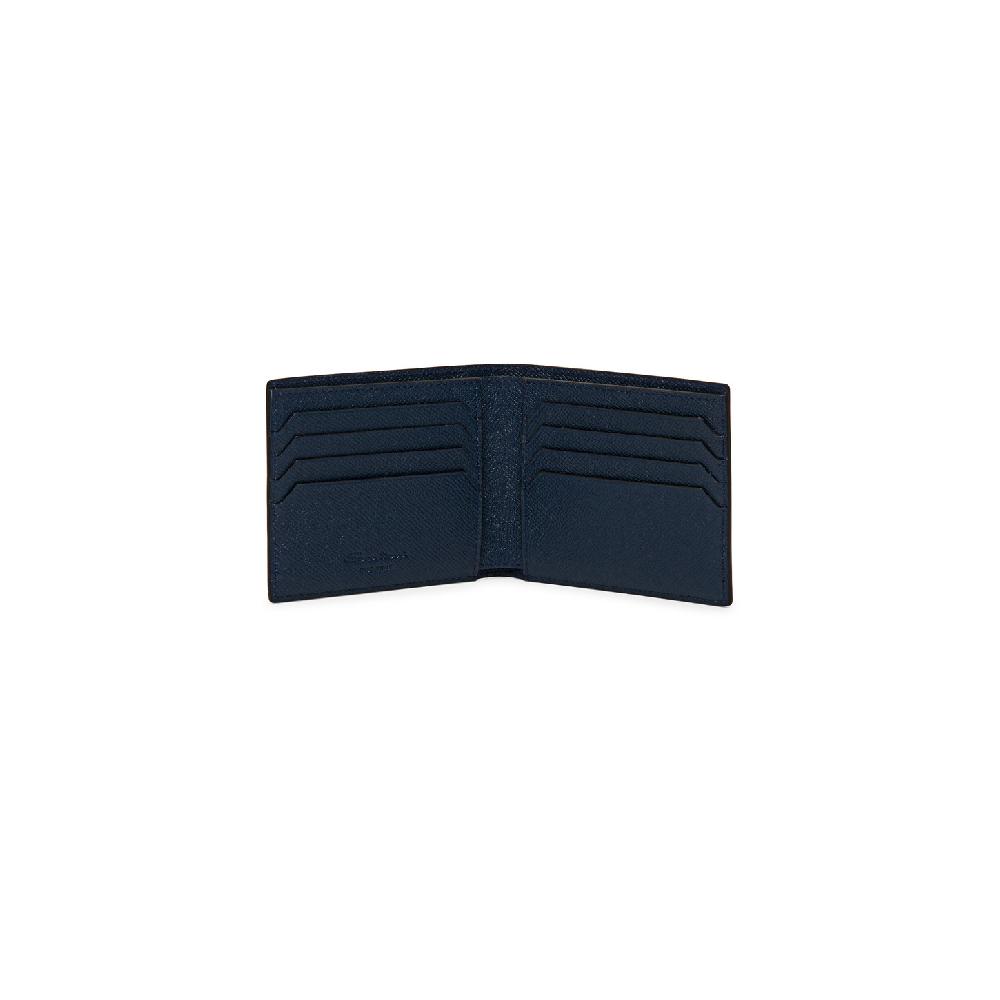 Santoni Portafoglio in saffiano blu Negozio