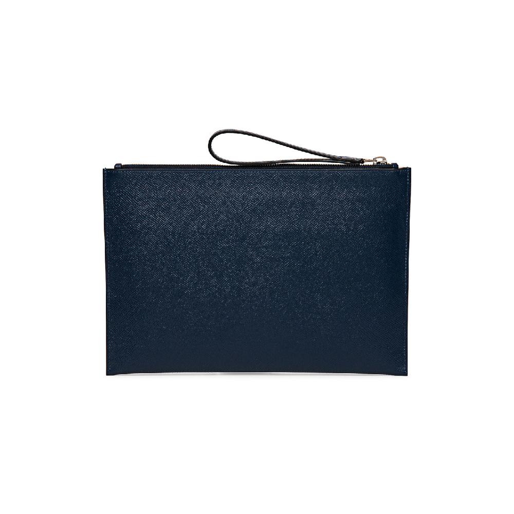 Santoni Pouch in saffiano blu In Saldo