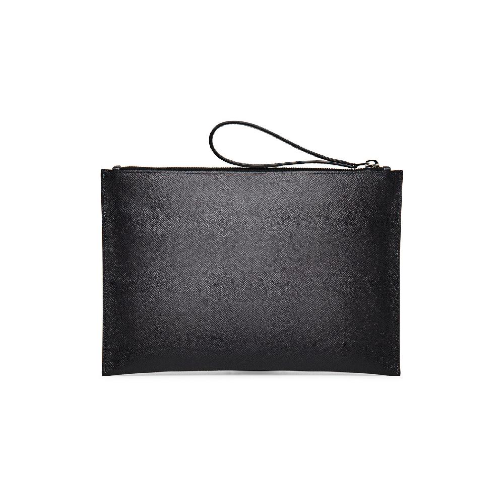 Santoni Pouch in saffiano grigio Moda