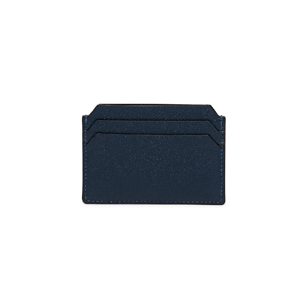 Santoni Porta carte di credito in saffiano blu 2025