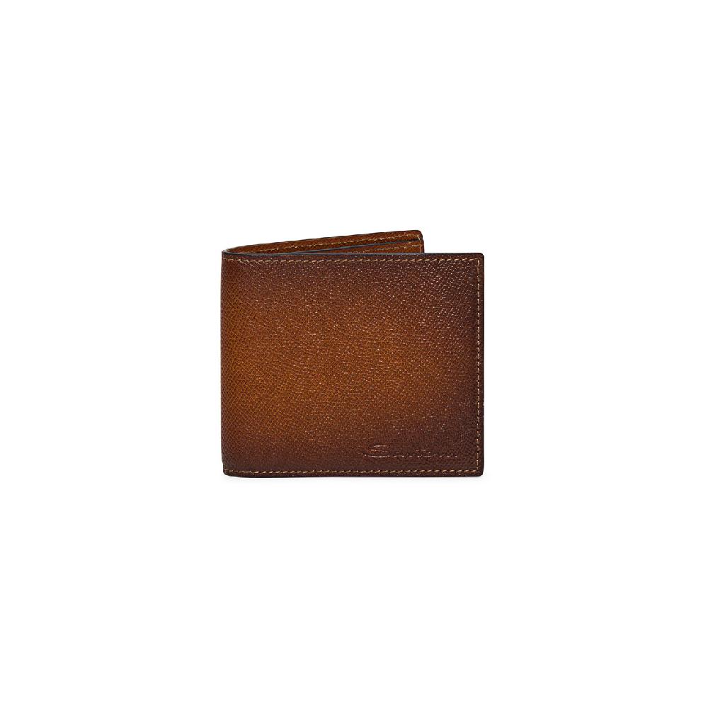Santoni Portafoglio in saffiano marrone
