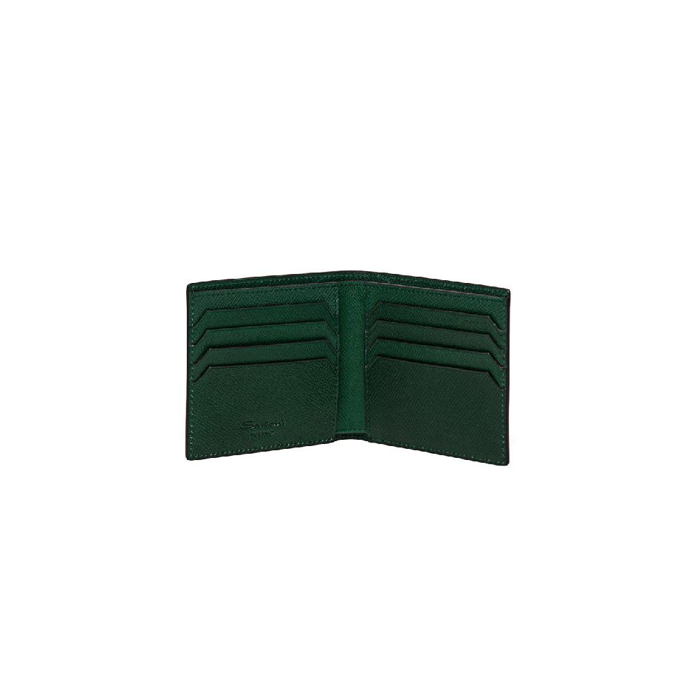 Santoni Portafoglio in saffiano verde 2025