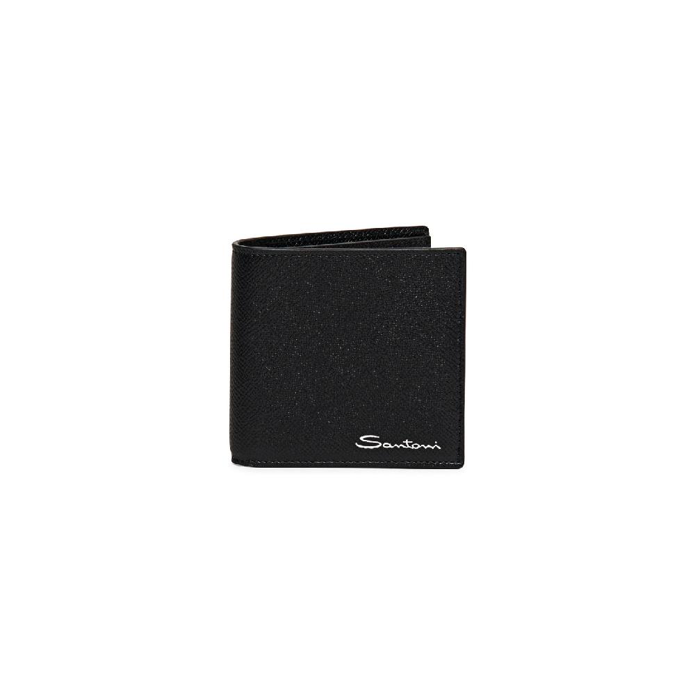 Santoni Portafoglio in saffiano nero