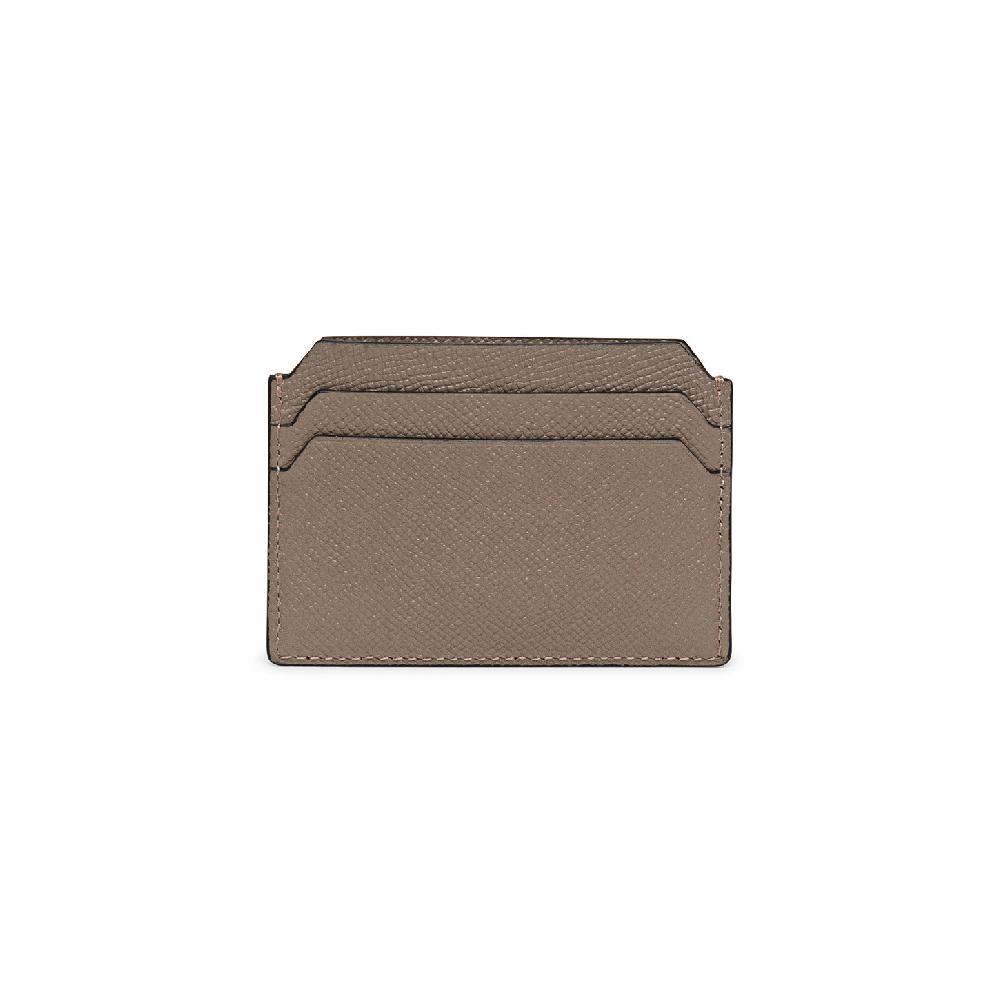 Santoni Porta carte di credito in saffiano beige Vendita