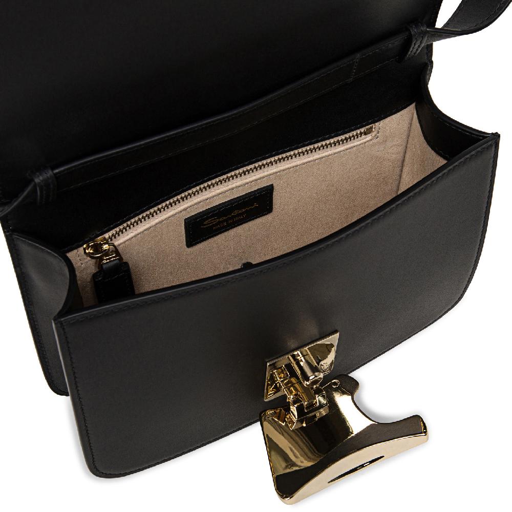 Santoni Borsa a tracolla in pelle nera Qualità Garantita