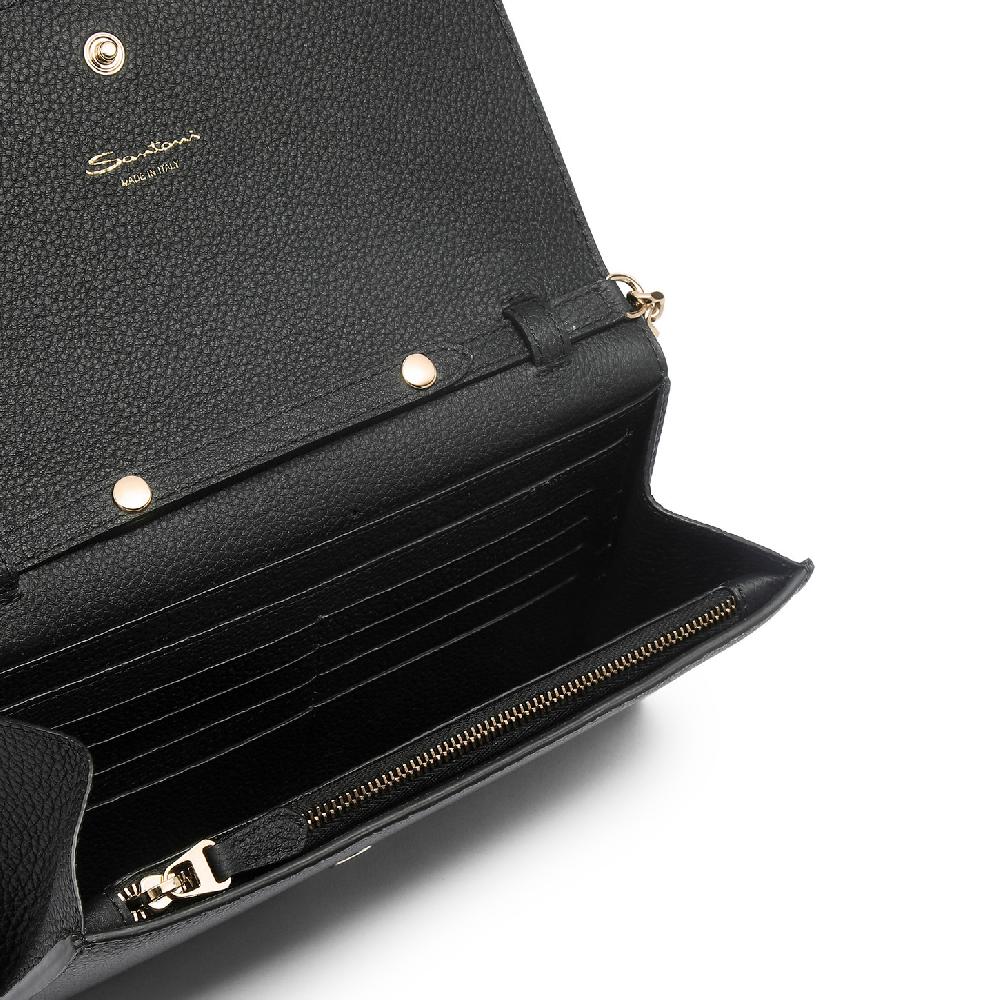 Santoni Borsa a tracolla in pelle nera Negozi Online