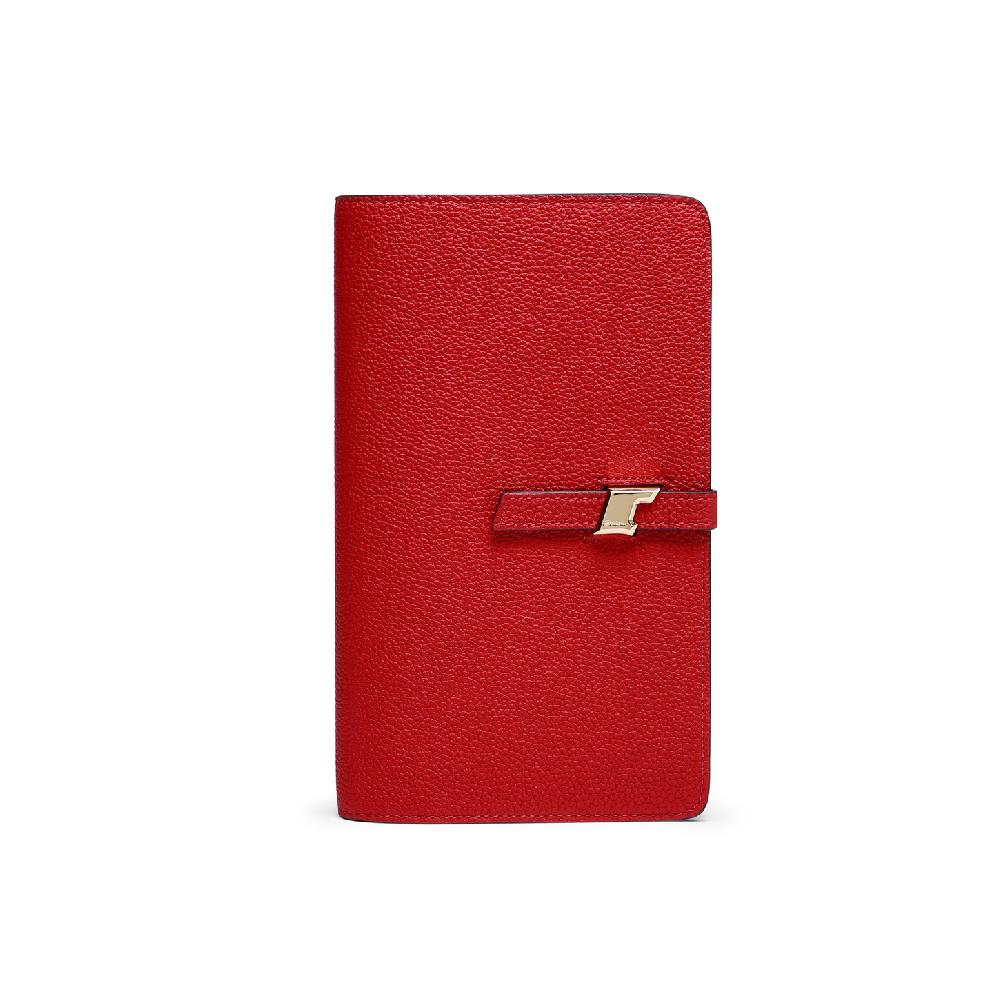 Santoni Porta documenti in pelle rossa