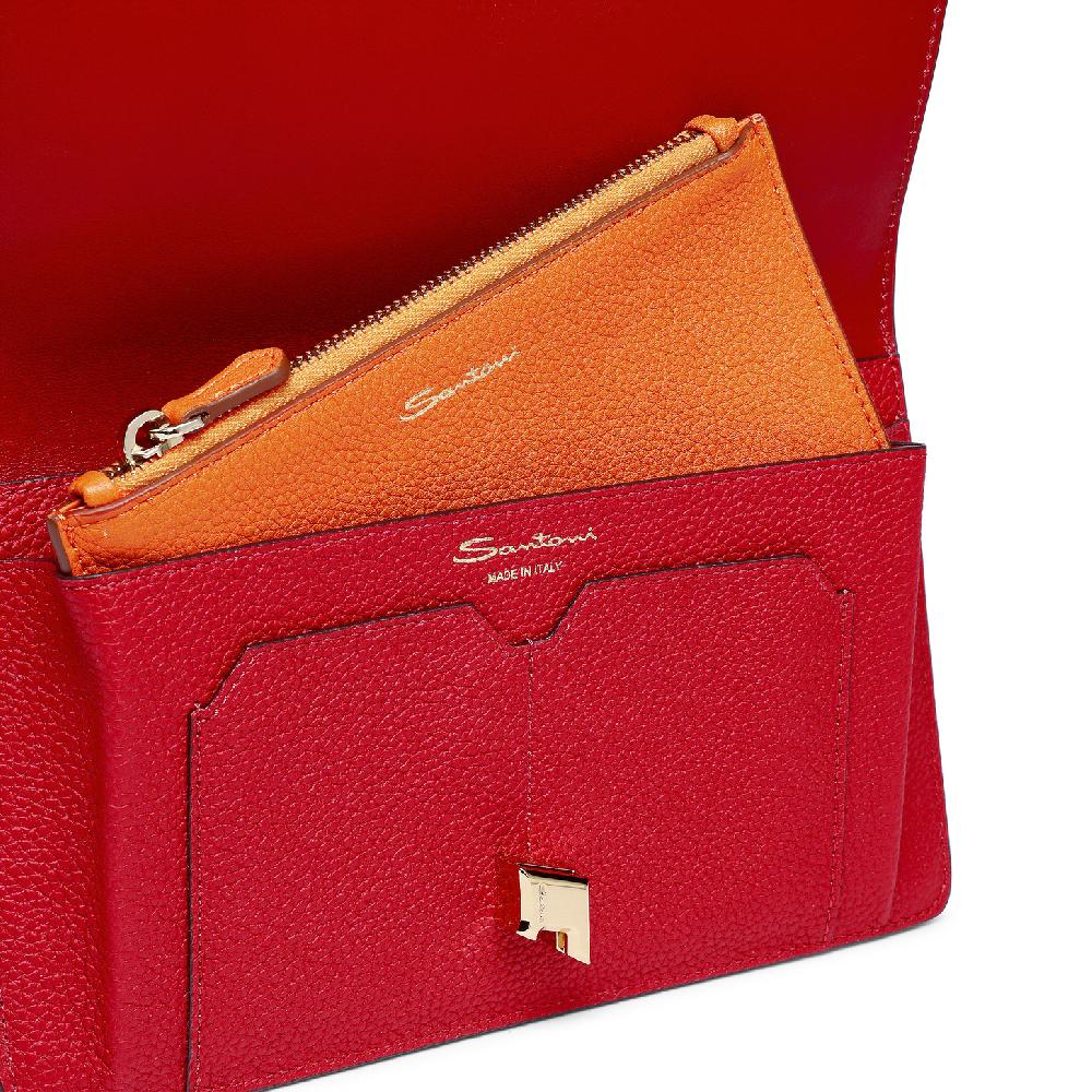 Santoni Porta documenti in pelle rossa Acquista Ora